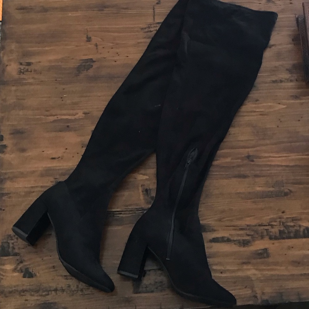 Black Thigh High Boots by Speed Limit 98